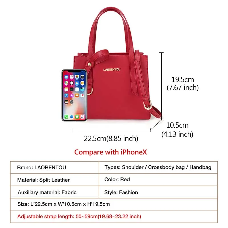 LAORENTOU женская сумка из спилка через плечо элегантная Очаровательная сумка-тоут |