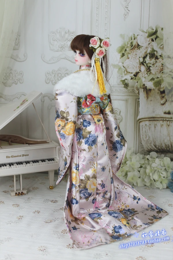 1/4 1/3 BJD Accessories doll clothing Japanese Kimono yukata+handbag+scarf set for BJD/SD,not include doll,shoes,wig and other