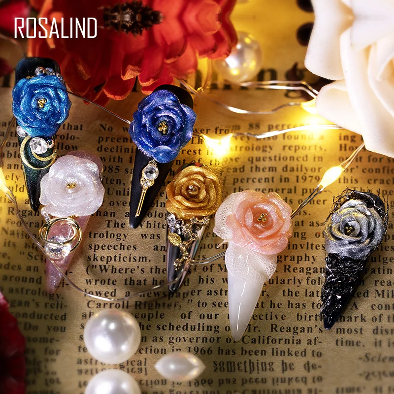 Гель-лак для ногтей ROSALIND с блестками полуперманентный растворимый лак нейл-арта