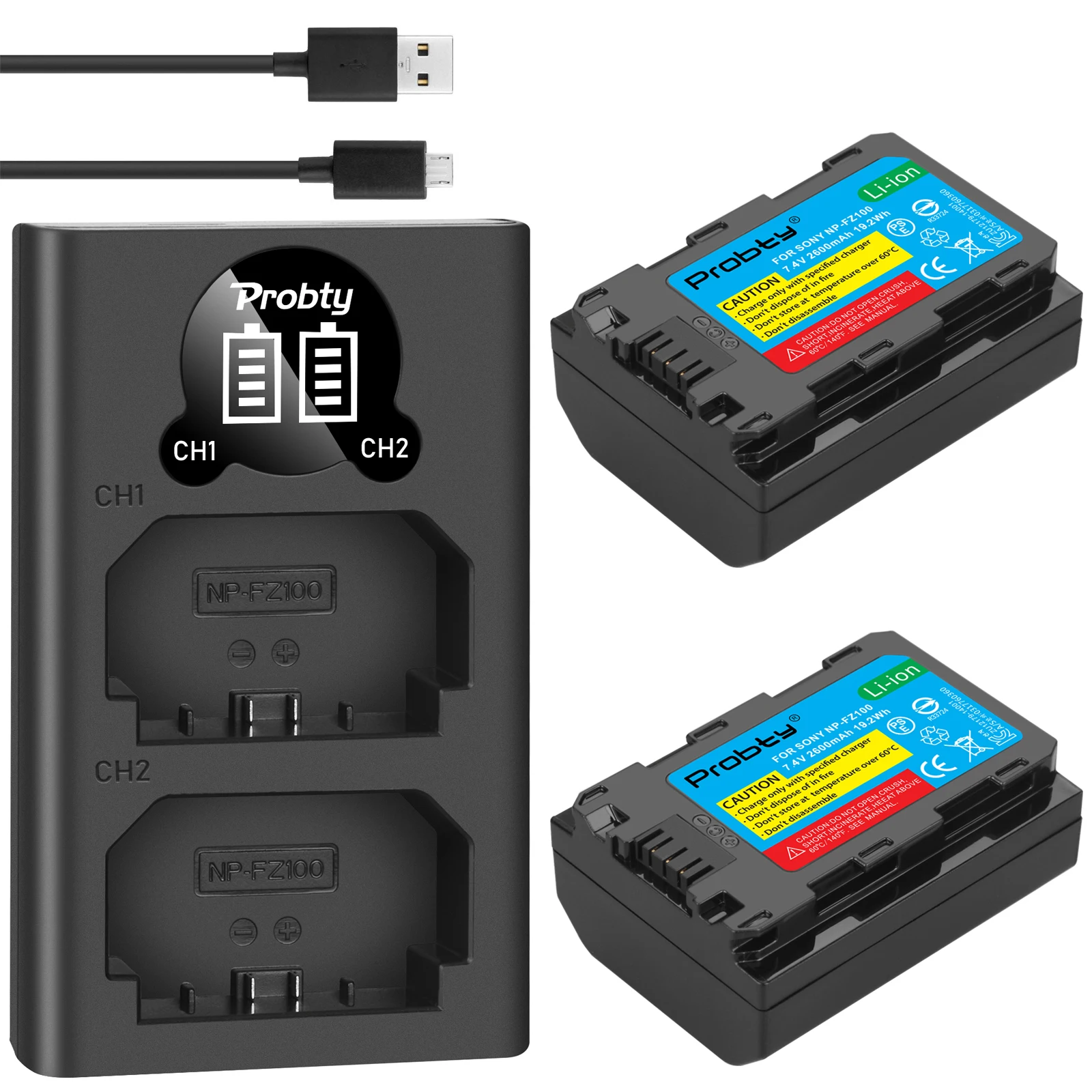 NP-FZ100 NPFZ100 NP FZ100 Батарея + ЖК-дисплей Dual USB Зарядное устройство для Sony BC-QZ1 a9 a7R III a7 ILCE-9