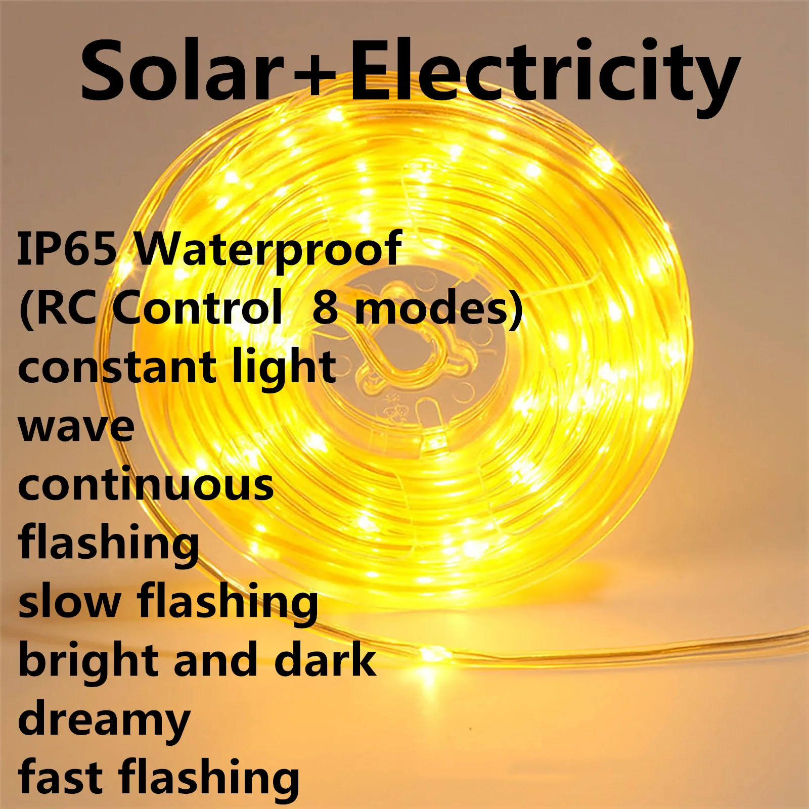 Уличная светодиодная гирлянда на солнечной батарее 8 режимов 50 метров 500bulbes Ip65