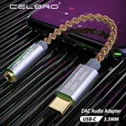 Усилитель для наушников Celbro, Hi-Fi DAC, USB Type C на 3,5 мм, аудиоадаптер для наушников, 32 бит, 384 кГц, цифровой декодер, вспомогательный конвертер