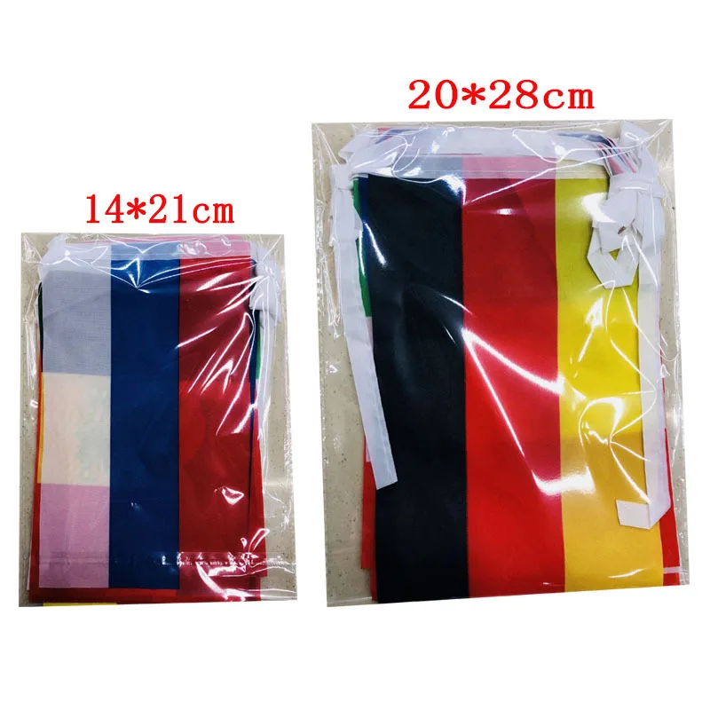 

20*28cm Bar Restaurant Fan Club Decoration Hanging Flag Top 24 2021 European Cup String Flag