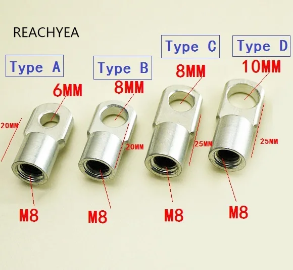 Высокое качество 6/8/10 мм серебристо газ пружинный шток на плоской подошве Ушко