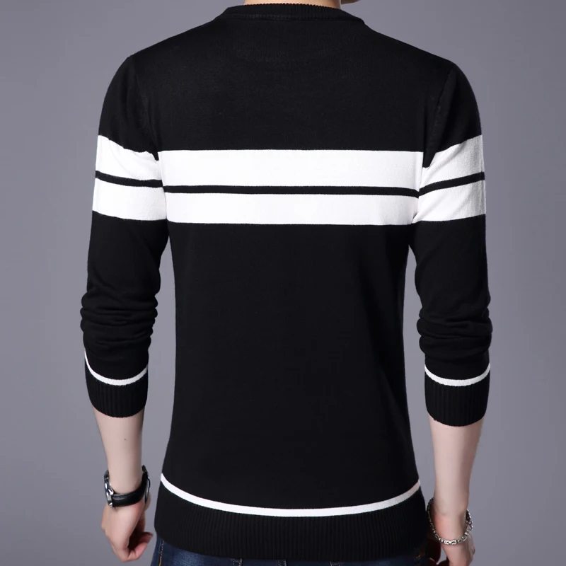 2021 дизайнерский пуловер полосатый мужской свитер тонкий трикотажный Мужская