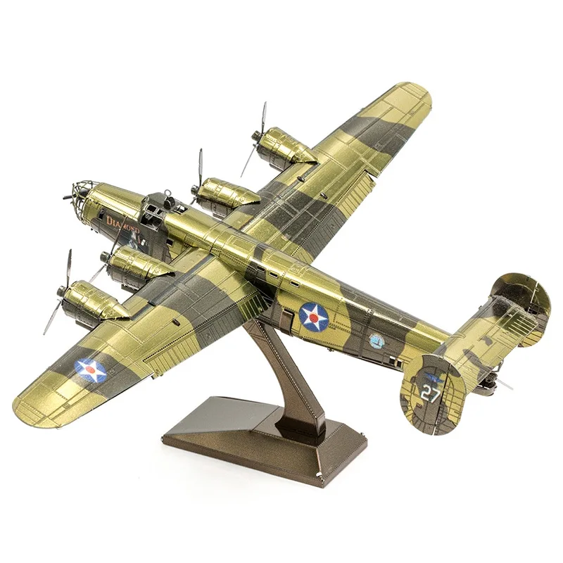 

3D Metal Puzzle B-24 LIBERATOR bomber fighter model KITS Assemble Jigsaw Puzzle Gift Toys For Children