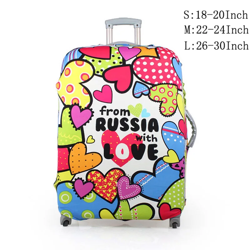 Russia Love Защитные чехлы для костюма, Чехол для багажа, эластичные мешки для пыли, защитный чехол для багажа, подходит для 1" до 30", аксессуары для путешествий 294 - Цвет: Russia Love