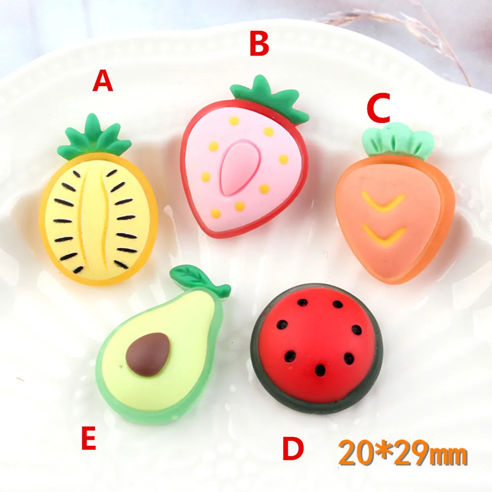 

Resin Avocado Cabochons 10pcs pastel Lovely Fruit Flat back Resin Cabochon Embellishments DIY Scrapbooking For Phone Deco Food