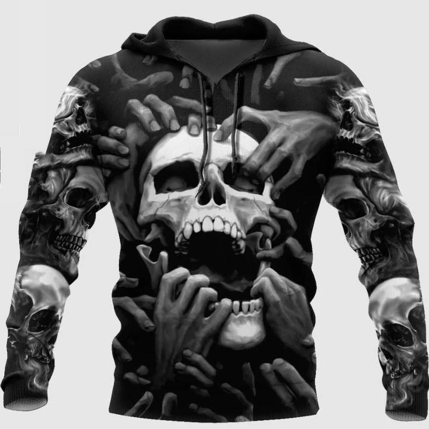 

2021 New Skull 3D Full Print Hoodie Street Sports Men's Women's Harajuku Coat Pullover Casual Sweatshirt Unisex Jacket