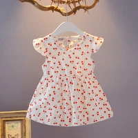 2020 summer elegant baby girl fruit cherry mini infantile princess ruffle sleeve party dresses