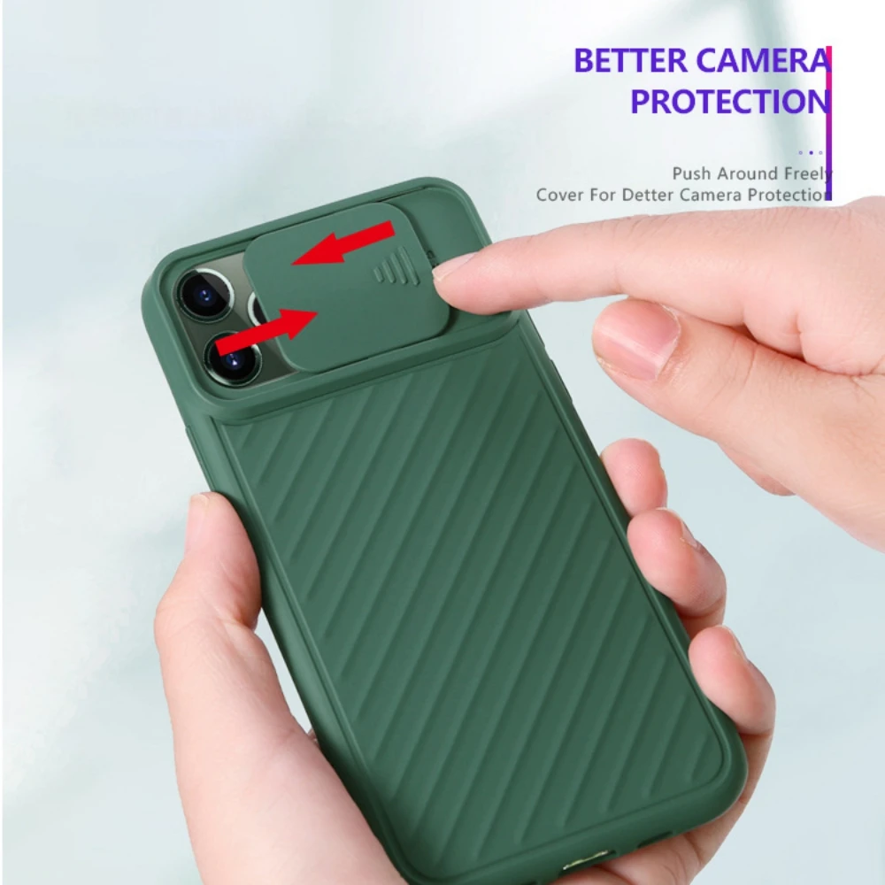 Slide Camera Protection Phone Case For Iphone 11 Pro Max Xr Xs 8 7 Plus Luxury Matte Cover Thin Soft TPU Silicone Back | Мобильные