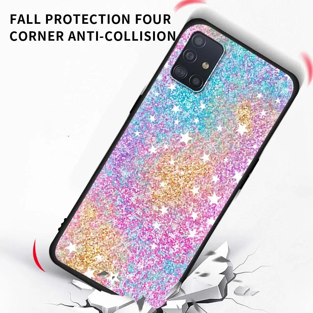 

Glitter Bling Powder Phone Case For Samsung Galaxy A51 A71 A21S M31 M31s M30s A31 A41 A11 A01 M51 Soft Matte Coque Back Cover