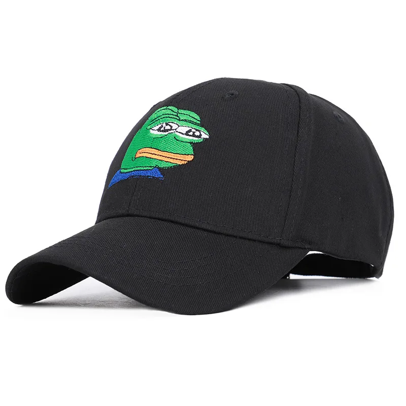 Бейсболка с мультяшной лягушкой мужская женская хип хоп шляпа для папы Негро