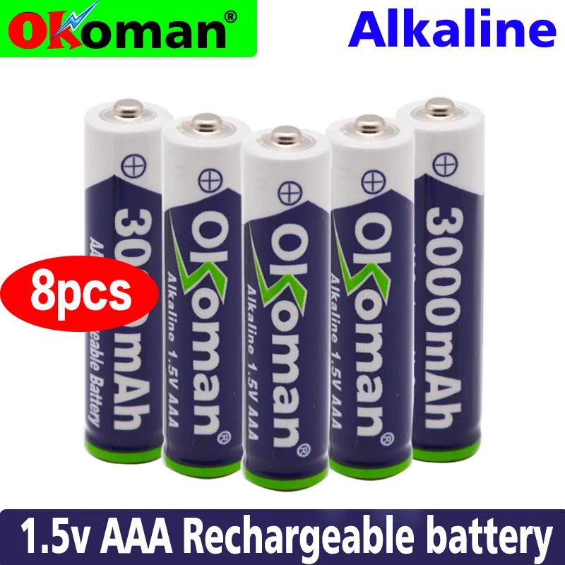 Щелочная аккумуляторная батарея AAA 3000 мАч 1 5 в|Перезаряжаемые батареи| |