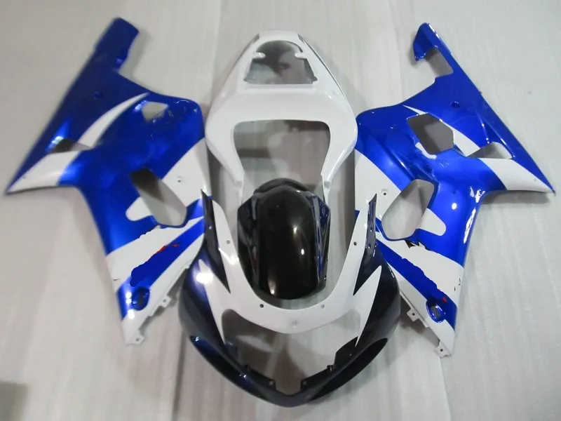 Комплект обтекателей под заказ для GSXR600 750 01 02 03 GSXR 600 GSXR750 2001 2002 2003 ABS белый синий