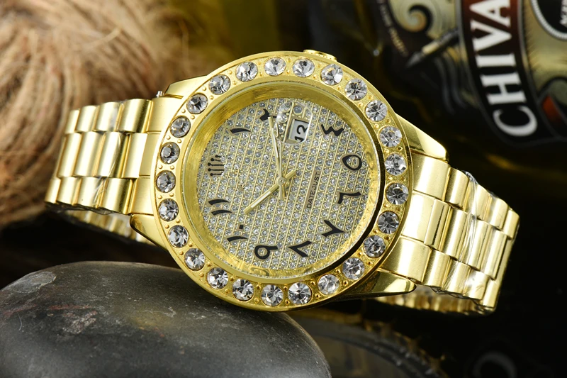 

l pulseira de aço inoxidável luxo automático à prova dwaterproof água relógio mecânico para homem daytona noob aaa réplica ouro