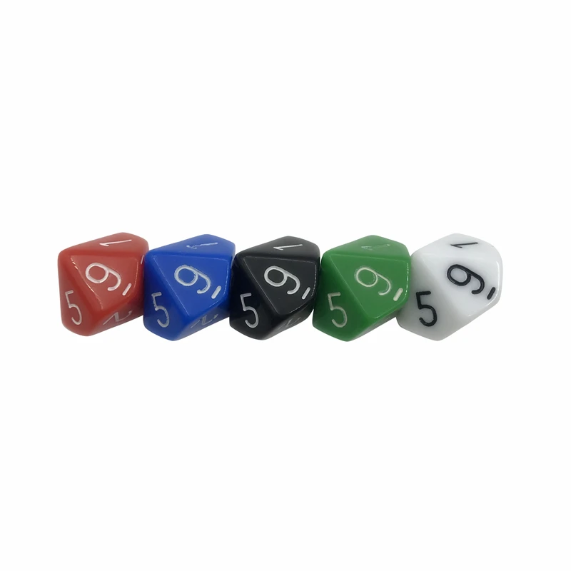 5Pcs/Lot Multicolor D10 Originality Dice Acrylic Rounded Corner Multi-faceted Set Game | Спорт и развлечения