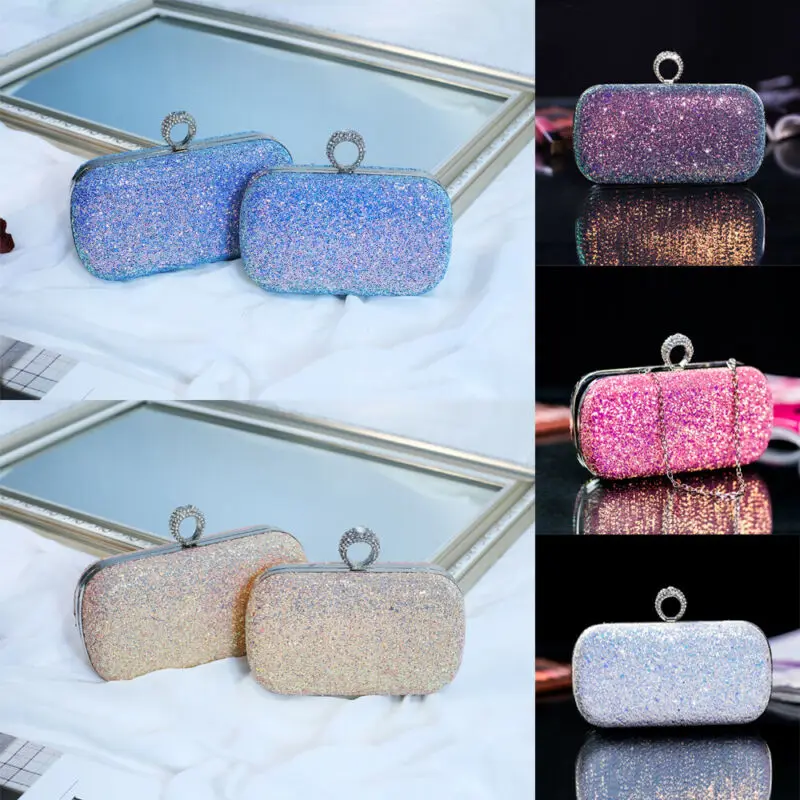 

Women Lady Evening Party Sequin Glitter Bridal Envelope Clutch Club Prom Handbag Shoulder Bag Fashion New