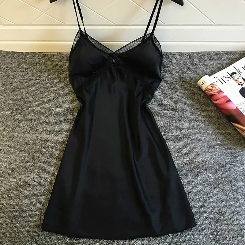 Ночные рубашки для девочек атласное 2021 летние шелковые ночную рубашку женская