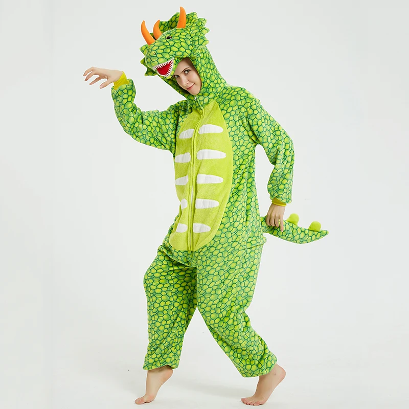 

kigurumi pyjama Triangle dragon animal Nightgown adult flannel suit party pajamas sleepshirts sleepwear robe for adults