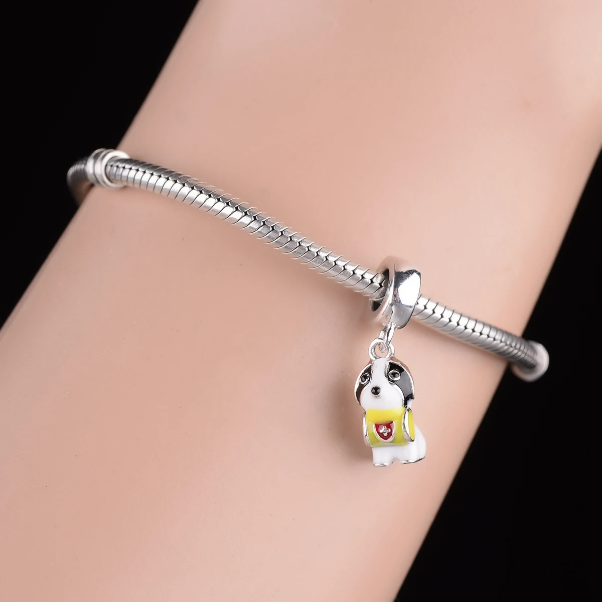 Fit Original Charm Bracelet 925 Sterling Silver Lifeguard dog Pet Saint Bernard Dog With Bead For Making Women Berloque 2021 New | Украшения