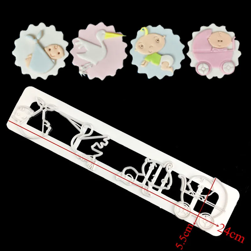 

cute baby Fondant Embosser Flower Cookie Cutters Biscuit Molds Icing Embossing Decorating Cutter Cake Tools