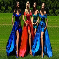 off shoulder bridesmaid dresses a line sexy red party prom dress