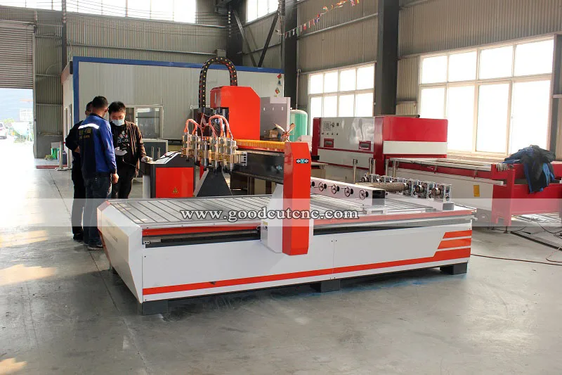 

GoodCut High precision multi head 3d cnc router machine with rotary device for wood drilling