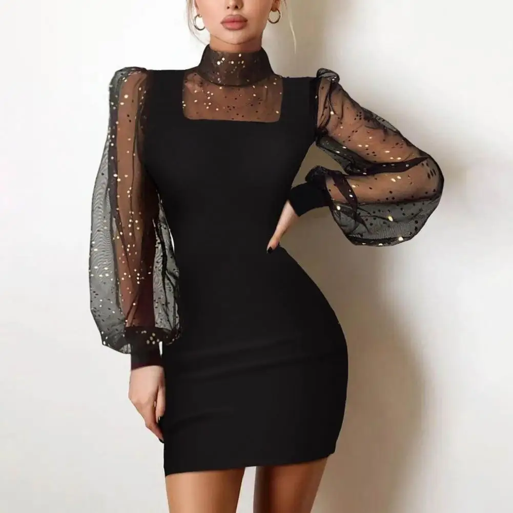 

Sexy Women Temperament Tight Dress Bodycon Dress Round Neck/High Collar Tight Waist