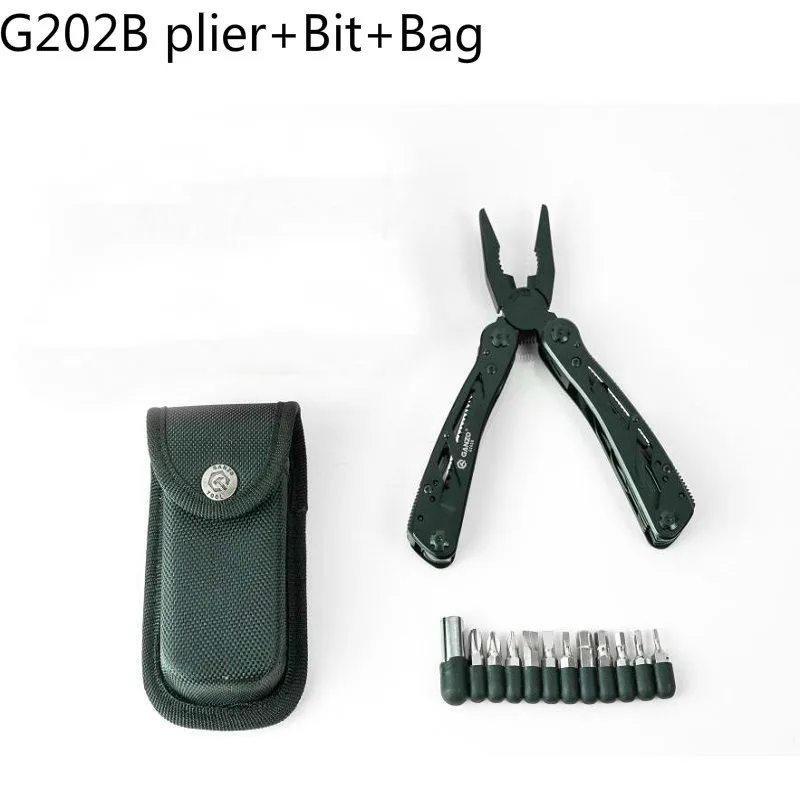 G202B without box Ganzo G202B набор многофункциональных инструментов складные плоскогубцы для рыбалки кемпинга выживания EDC биты Зубчатые Щипцы карманный нож плоскогубцы кусачки для проводов устройство для снятия изоляции с провода - Цвет: G202B without box