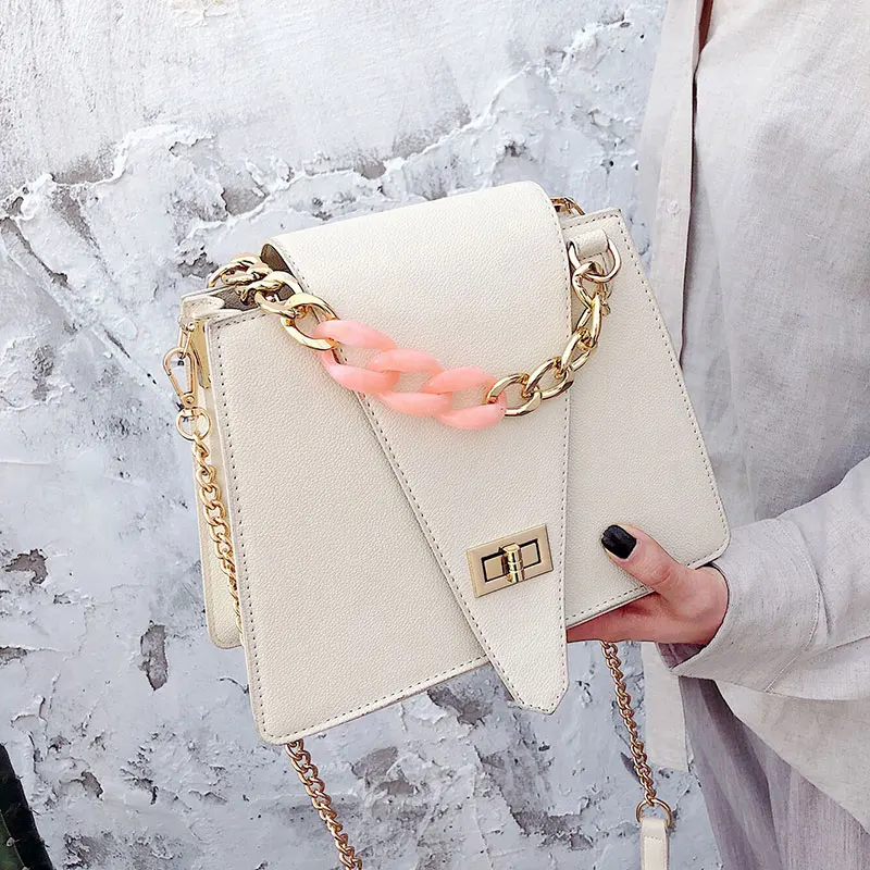 

Luxury brand handbag 2019 fashion new quality PU leather Women's Designer Handbag Chain Tote bag Lock Shoulder Messenger Bag
