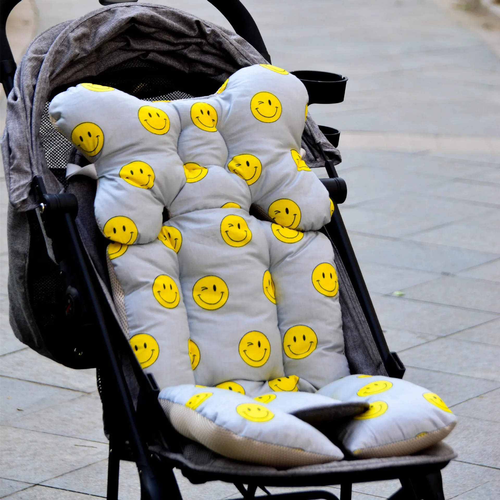 yellow smile Матрас в коляску Детские Аксессуары для колясок подушки сиденья автомобиля 35*78 см хлопок наматрасник ковра коврик коляске коляска Kinderwagen Pad матрас в коляску коврик в коляску - Цвет: yellow smile