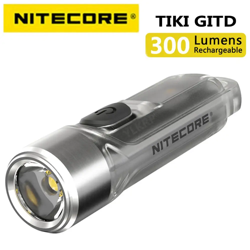 NITECORE TIKI GITD мини-футуристический светящийся в темноте Версия USB Перезаряжаемый