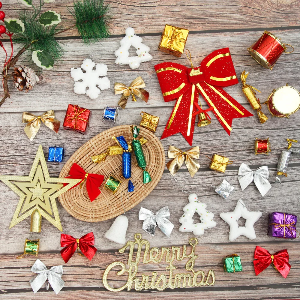 Christmas Tree Hanging Mini Foam Candy Square Gift Box Acorn Bowknot Top Pentacle Ornaments Xmas DIY Decoration Merry Pendants | Дом и сад