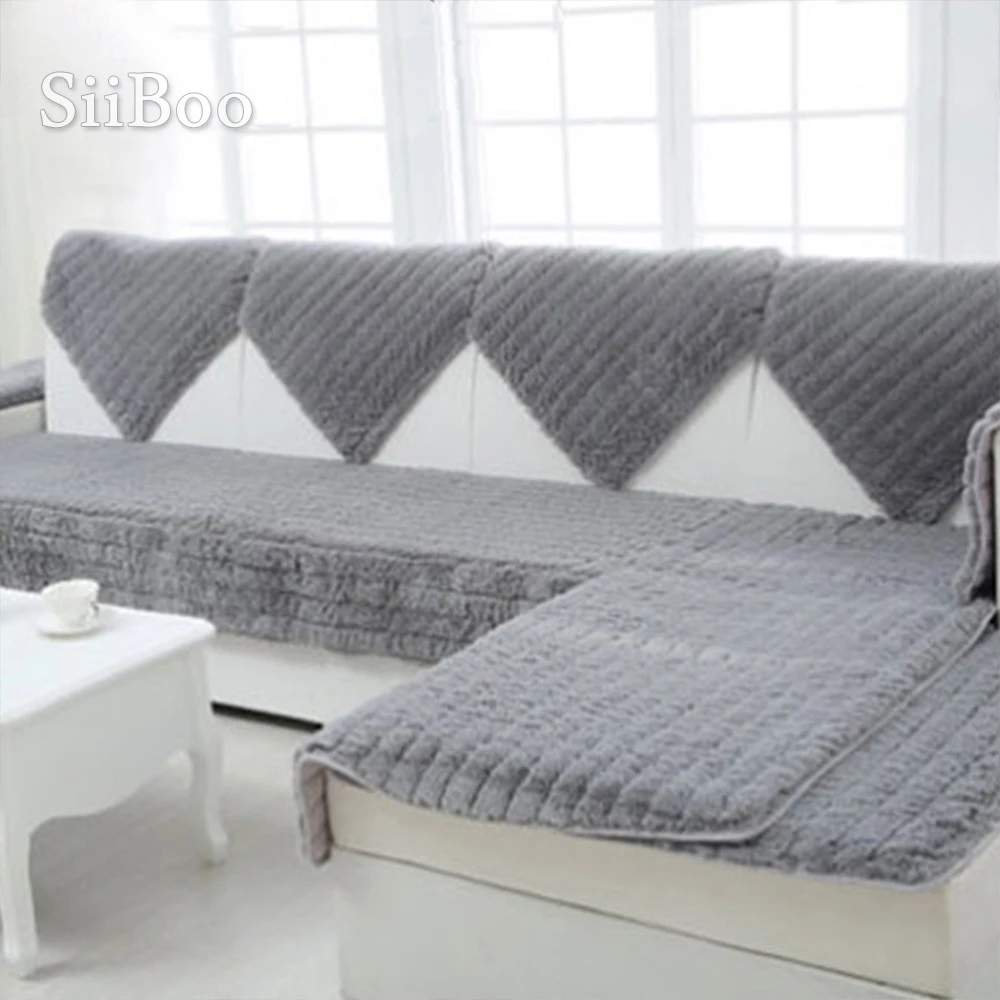 Длинный Меховой чехол для дивана в современном стиле