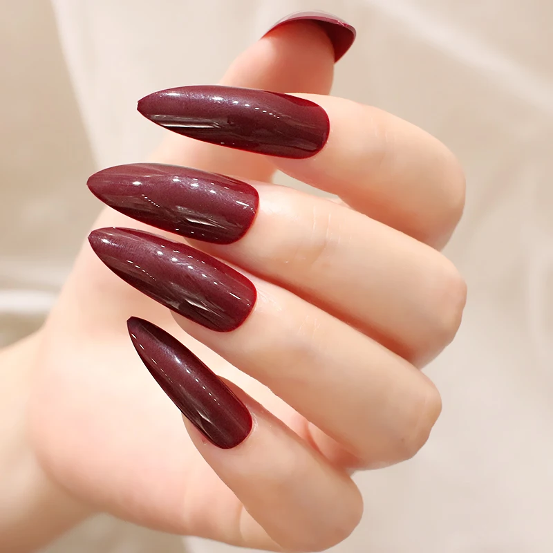 24 шт./компл. очень длинные острые ногти поддельные набор полное покрытие