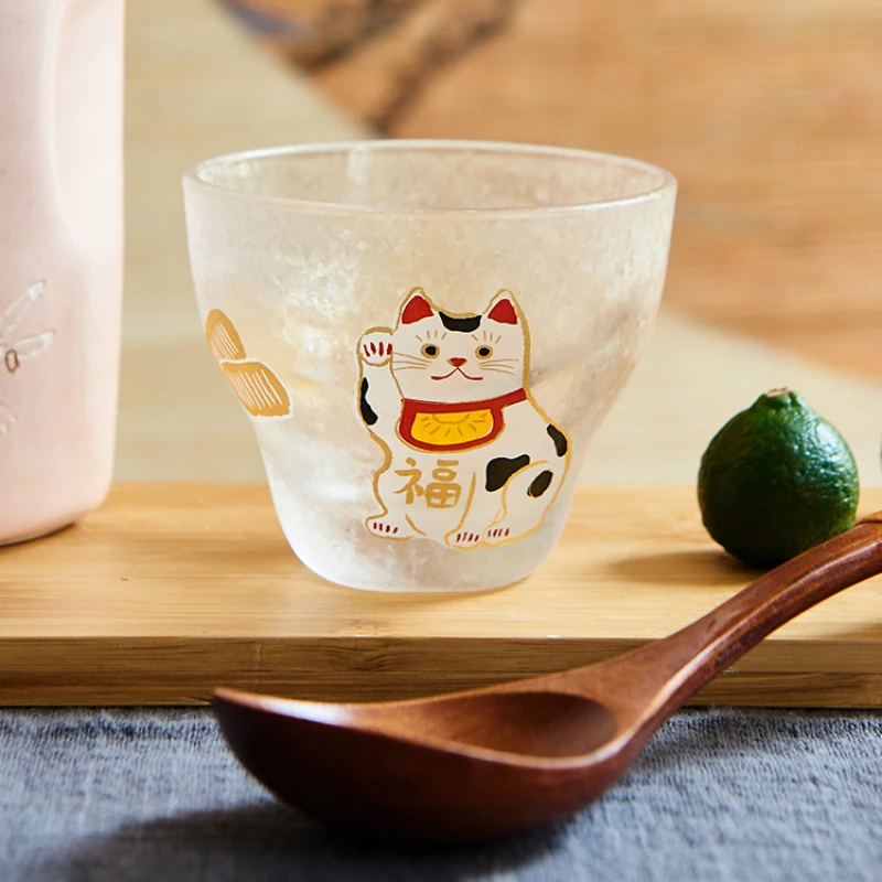 Японская импортная чашка для чая с принтом белого вина стеклянная воды домашняя
