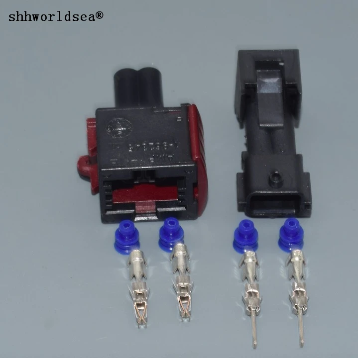 shhworldsea 2 pin 3.5mm male &amp female electrical sealed auto connector 1-965422-1 1-962344-1 | Cables Adapters Sockets