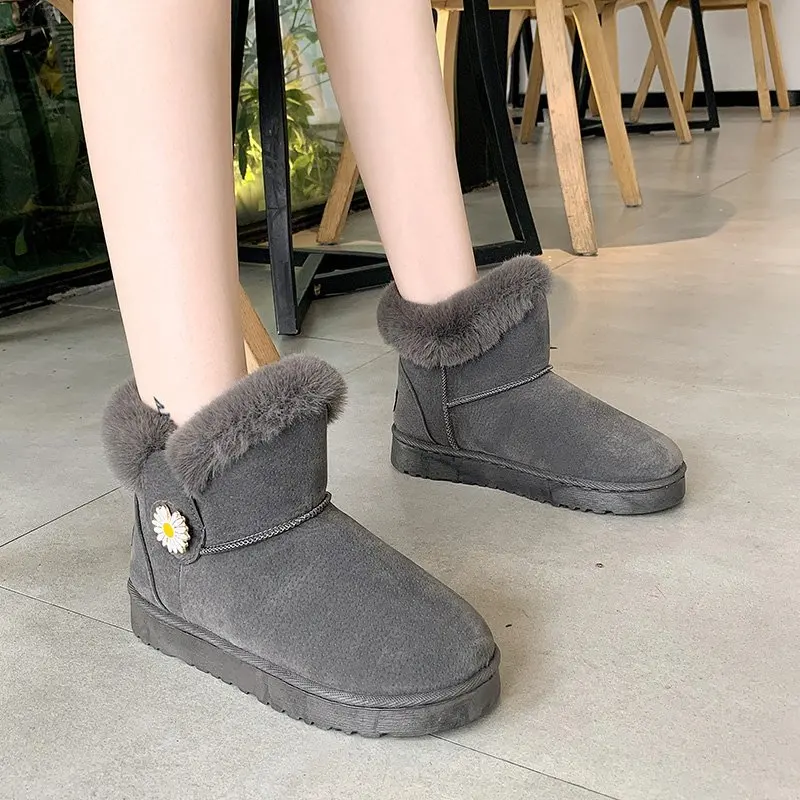 

2020 Women Winter Snow Boots Warm Flat Plush Lining Platform Slip On Ladies Women's Shoes Flock Fur Suede Ankle Boots Australia