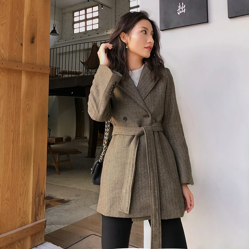 Винтажная Лоскутная Женская куртка на шнуровке Блейзер Ретро стиль свободный