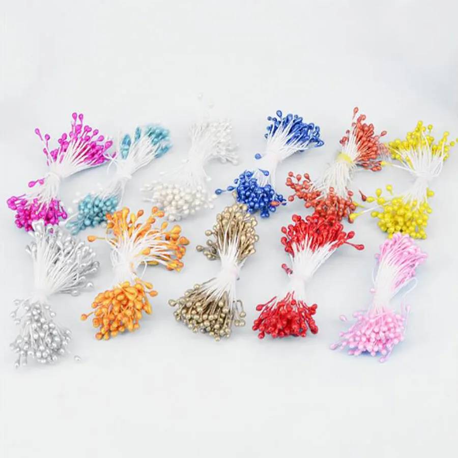 100 шт./лот Искусственные цветы тычинки жемчуг цветок цветочные для торта мини