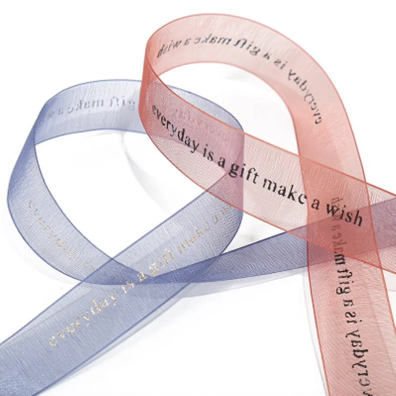 20 ярдов/рулонные ленты бронзовая английская шифоновая пряжа с буквой подарок