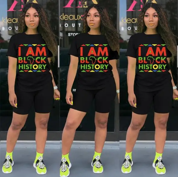 Женская спортивная одежда из 2 предметов Повседневная модная хлопковая Футболка