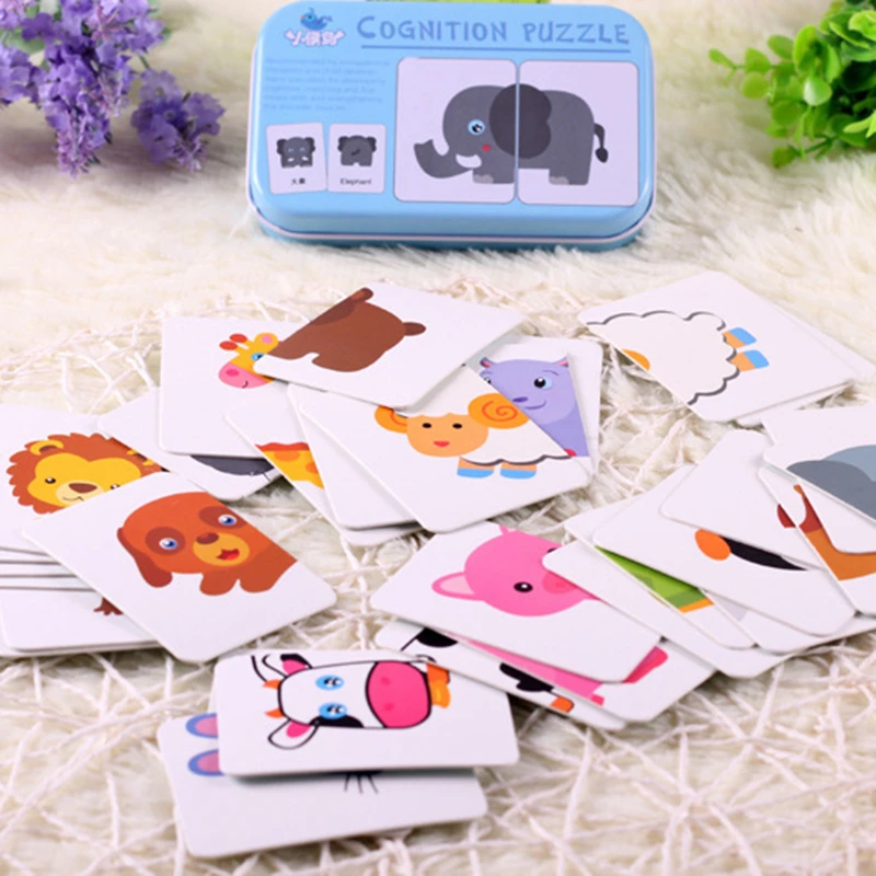 Железная коробка познавательные игрушки подходящая игра Когнитивная карта