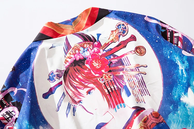 

Japanese Kimono Jackets Peking Opera Printed 2020 Men Harajuku Streetwear Casual Thin Japan Style oriental Loose Shirts