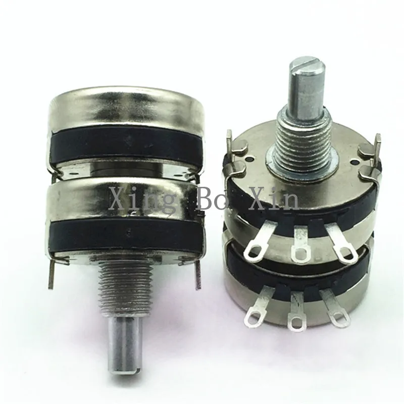 

M brand WTH118-2W 1K 2.2K 4.7K 10K 22K 47K 100K 220K 470K 1M double connection turn carbon film potentiometer Rotary Switches