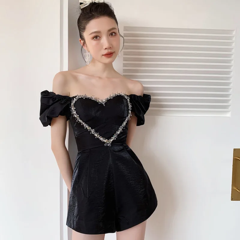 

LANMREM Women New Dress Bubble Sleeve High Waist Wide Leg Jumpsuit Temperament Loose Fit Fashion Tide Summer 2021 2P254
