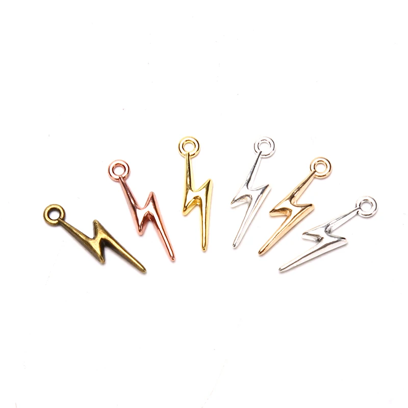 

100Pcs 5*20mm Six Color MINI Lightning Charms Natural Phenomenon Pendant Metal Alloy For DIY Jewelry Bracelet Necklace Marking