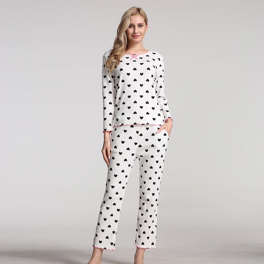 Женский пижамный комплект зимняя Пижама для женщин новая Хлопковая пижама с