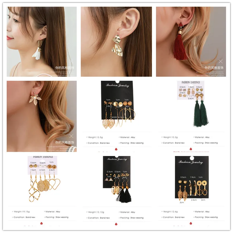 Винтажные висячие серьги с кисточками и геометрическим рисунком для женщин